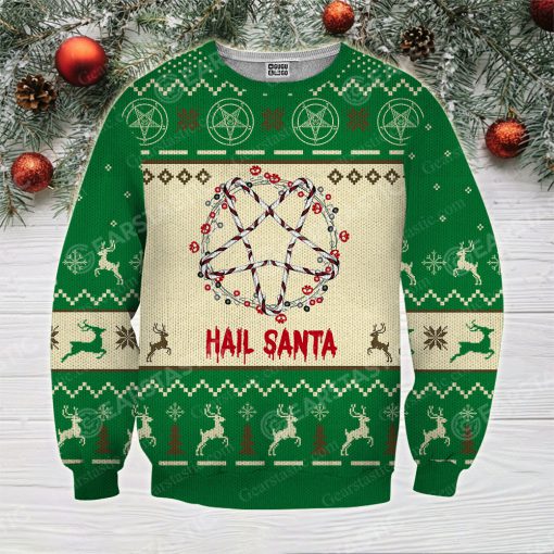 Hail santa full printing ugly christmas sweater 3