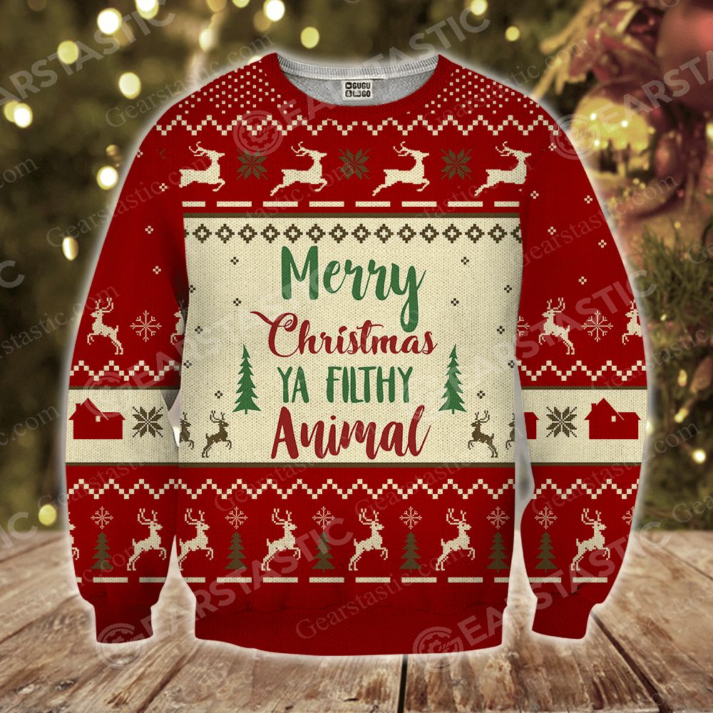 Home alone merry christmas ya filthy animal ugly christmas sweater 4