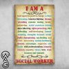I am a social worker honesty and warmth love and trust poster