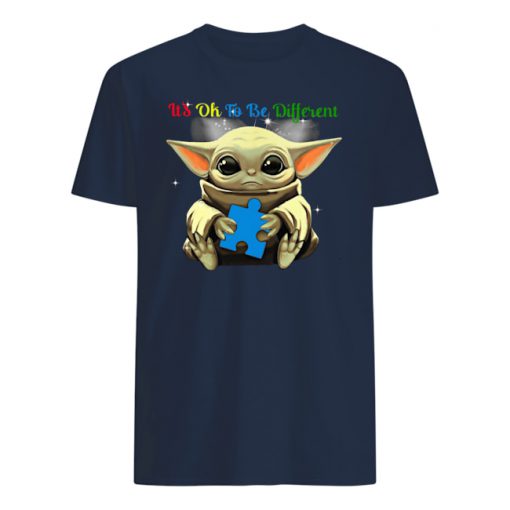 It's ok to be different autism awareness baby yoda mens shirt