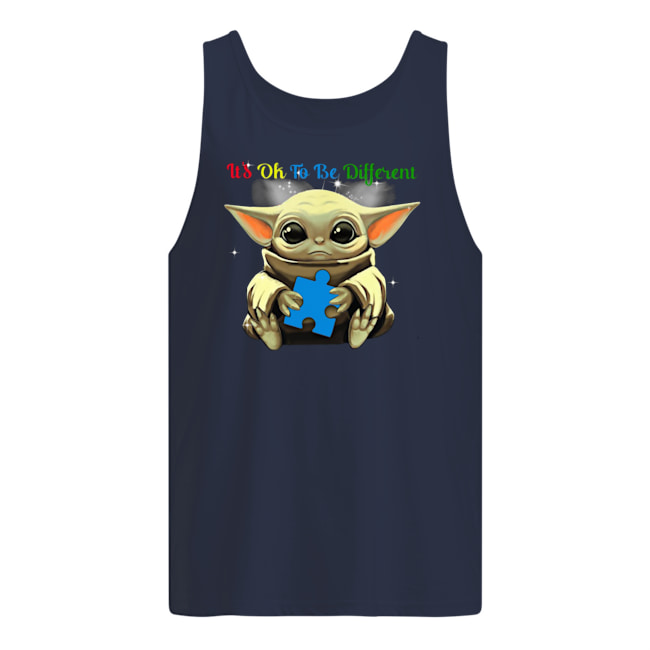 It's ok to be different autism awareness baby yoda tank top