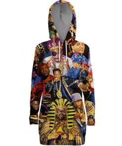 Legends of hiphop full printing hooded dress