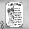 Lion with crown my dear daughter whenever you feel overwhelmed poster