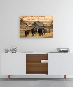 May your journey always lead you home cow canvas 3