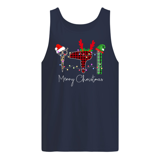 Merry christmas hairstylist tool hairdresser barber tank top