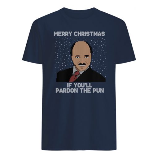 Merry christmas if you'll pardon the pun ugly holidays mens shirt