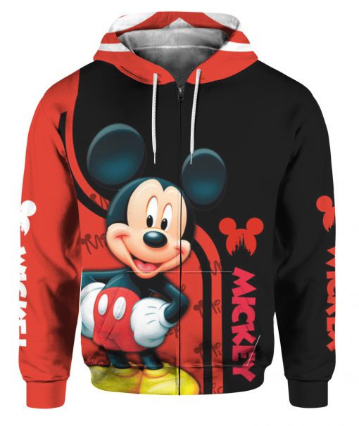 Mickey mouse all over print zip hoodie