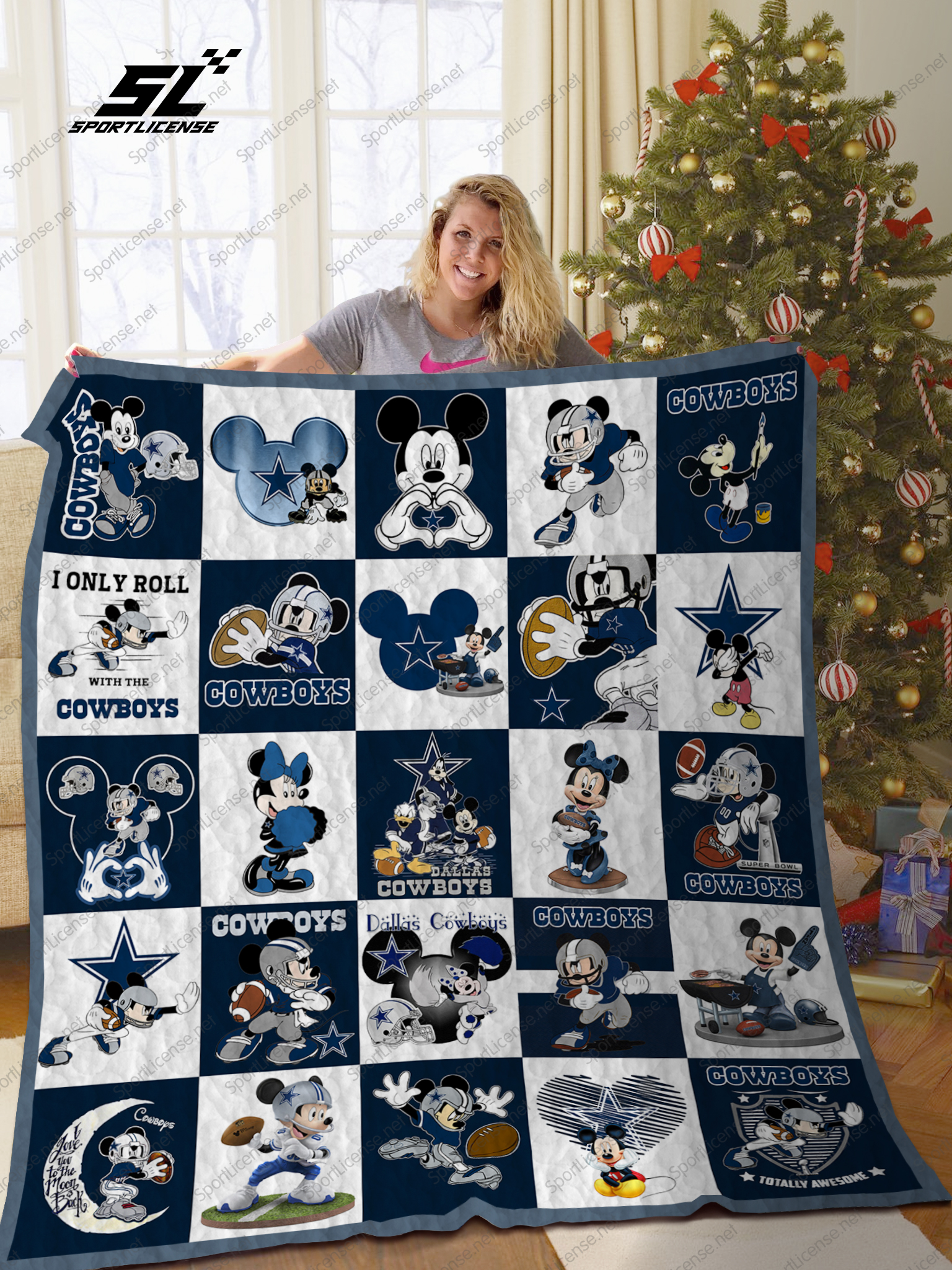 Mickey mouse dallas cowboys nfl quilt 2