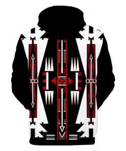 Native american black culture symbol all over printed hoodie - back