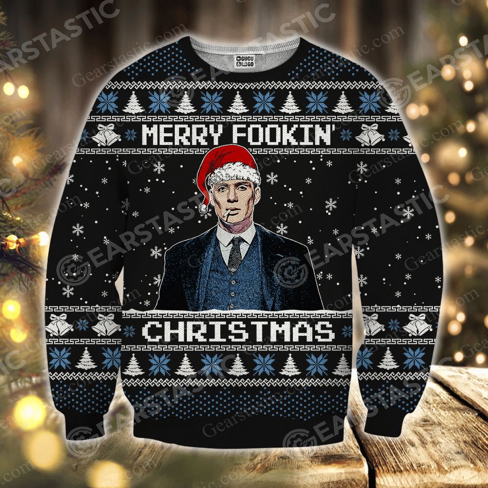 Peaky blinders tommy shelby full printing ugly christmas sweater 1