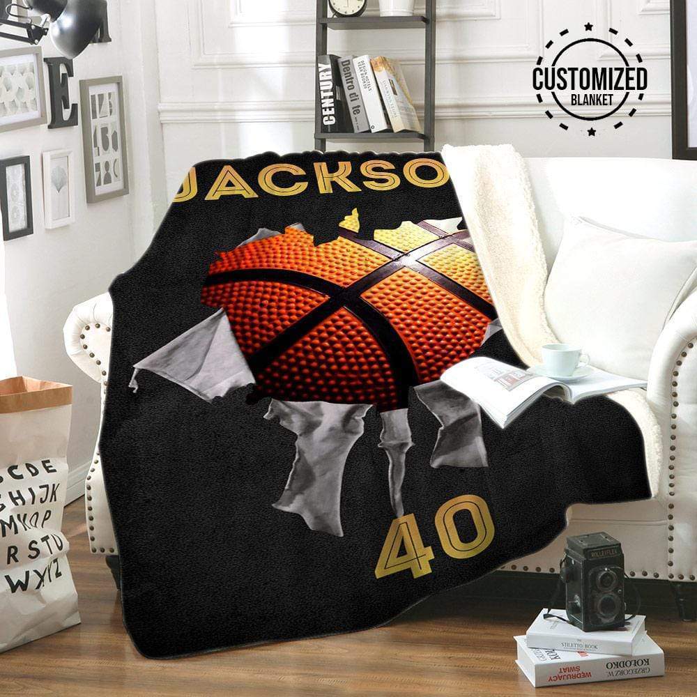 Personalized basketball name and number blanket 2