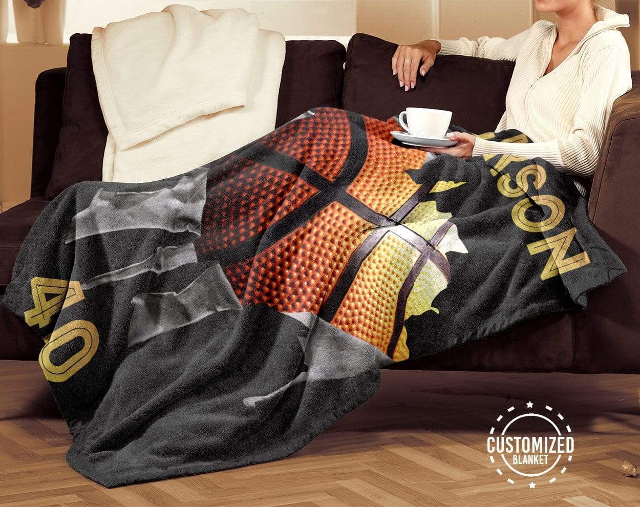 Personalized basketball name and number blanket 3