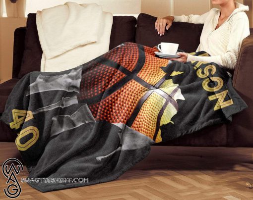 Personalized basketball name and number blanket