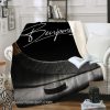 Personalized hockey stick and puck name and number blanket