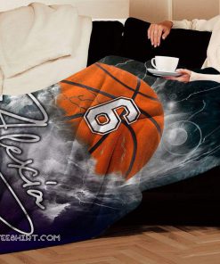 Personalized nba basketball thunder name and number blanket