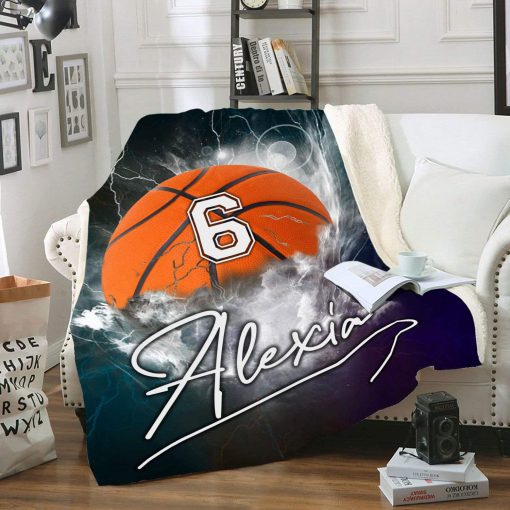 Personalized nba basketball thunder name and number blanket 3