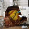 Personalized softball glove name and number blanket