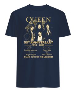Queen 50th anniversary 1970-2020 signatures mens shirt