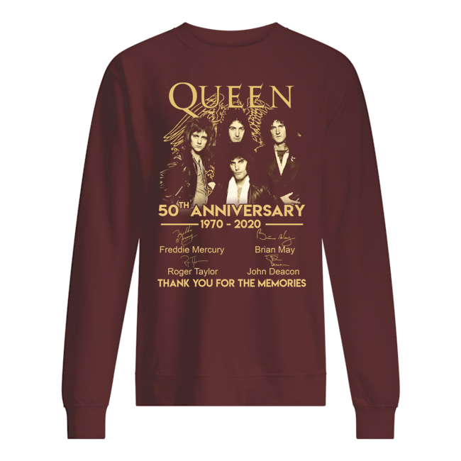 Queen 50th anniversary 1970-2020 signatures sweatshirt