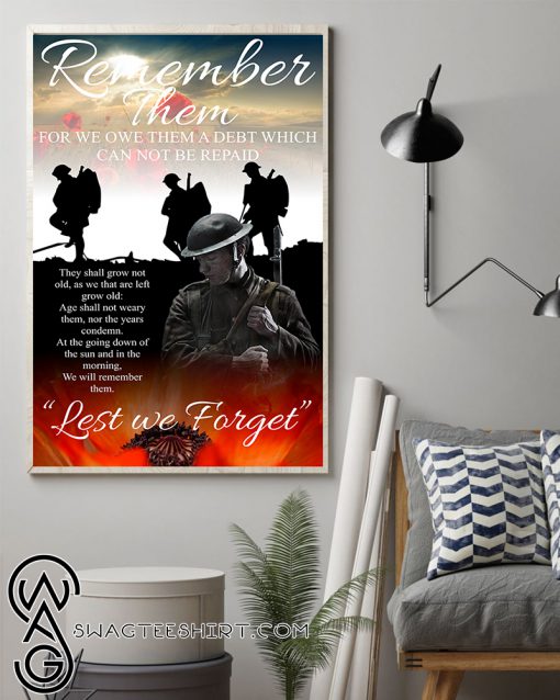 Red poppy flower for remembrance day poster