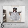 Rottweiler club funny rottweiler read newspaper in toilet poster