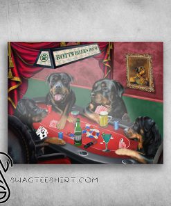 Rottweiler’s house rottweiler playing cards poster