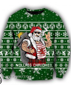 Scottish gangster santa full printing ugly christmas sweater