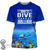 Scuba diving born to dive full printing shirt