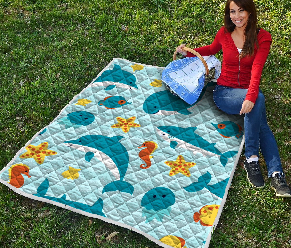 Sea life dolphin quilt 1