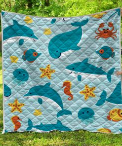 Sea life dolphin quilt 3