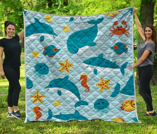 Sea life dolphin quilt 3