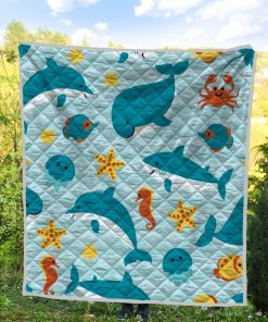 Sea life dolphin quilt 4