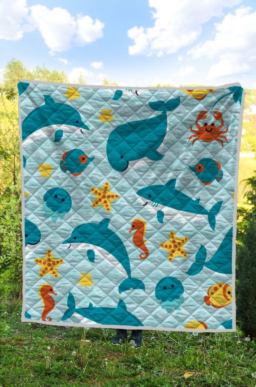 Sea life dolphin quilt 4