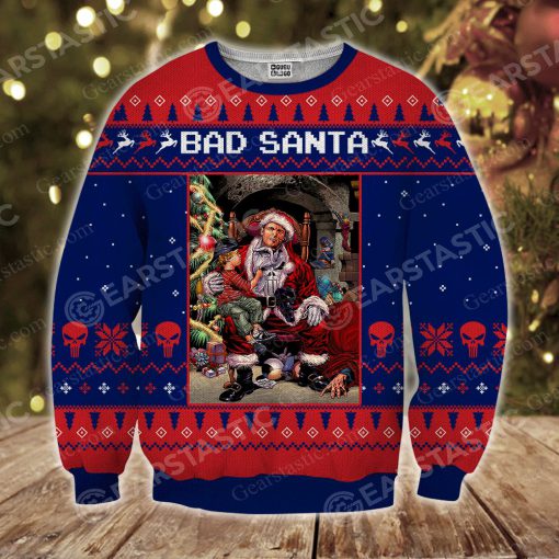 Skull bad santa ugly christmas sweater 3