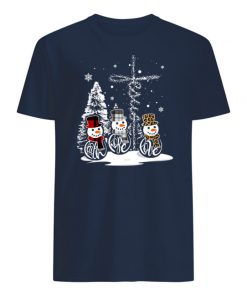 Snowman faith hope love christmas mens shirt