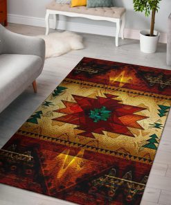 South west native american brown area rug