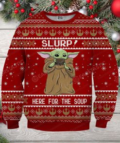 Star wars baby yoda here for the soup full printing ugly christmas sweater