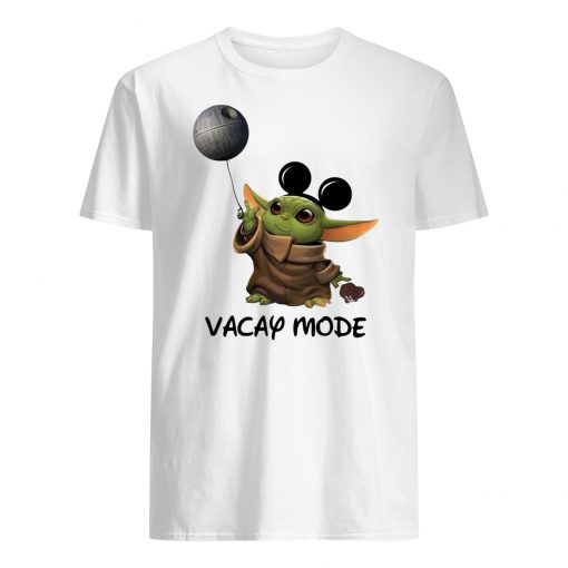 Star wars baby yoda mickey mouse vacay mode mens shirt