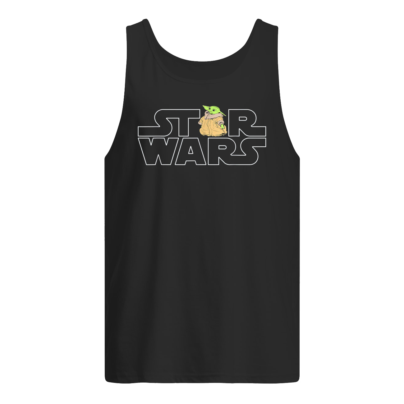 Star wars logo and the child from the mandalorian tank top