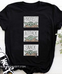 Star wars the mandalorian the child baby yoda protect attack snack shirt