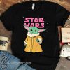 Star wars the mandalorian the child pink bubble letters shirt