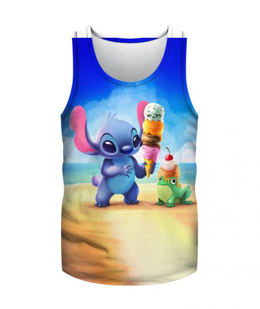 Stitch and ice-cream all over printed tank top