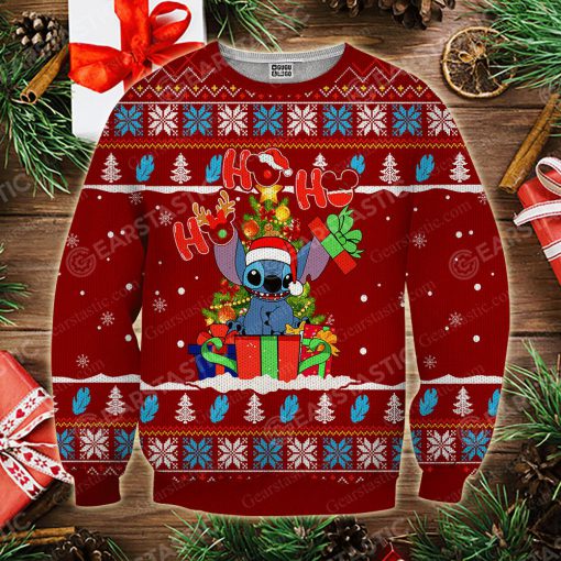 Stitch santa ho ho ho full printing ugly christmas sweater 4
