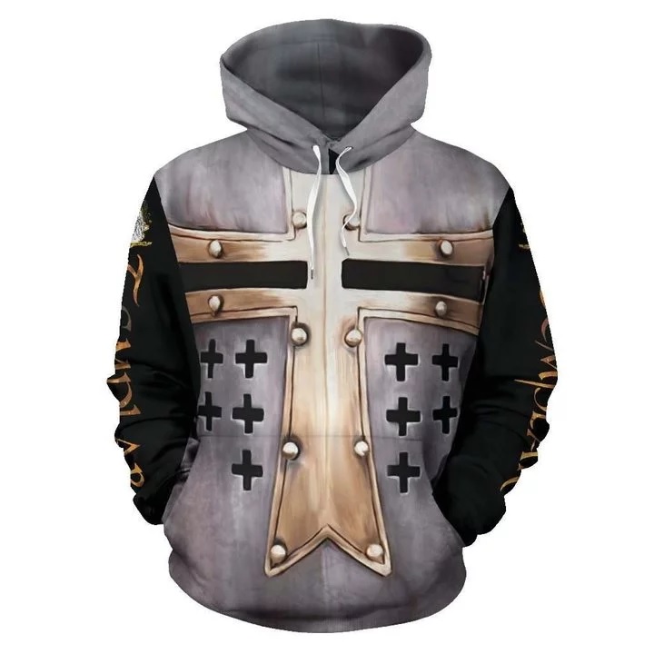 Templar cross viking all over print hoodie