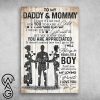 To my daddy and mommy let you know that you are appreciated poster