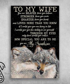 To my wife how special you are to me you are my sunshine couple wolf in snow poster