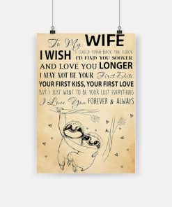 To my wife i love you forever and always cute sloth couple poster 1