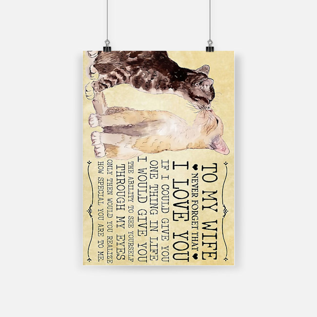 To my wife never forget that i love you how special you are to me couple cats poster 2