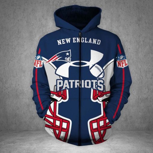 Under armour new england patriots all over printed zip hoodie