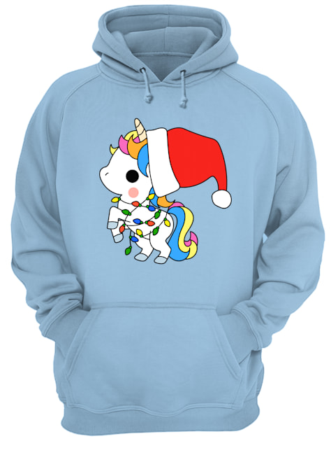 Unicorn christmas light hoodie